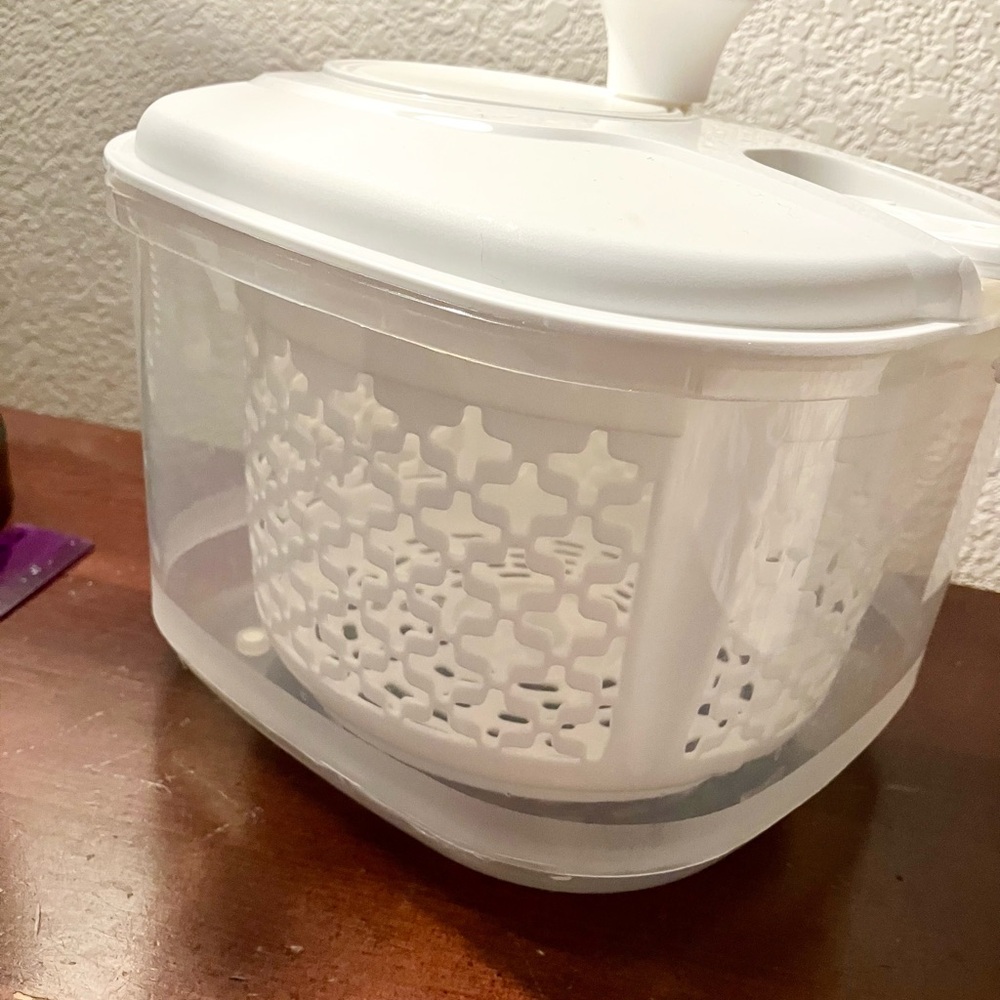 White Plastic Salad Spinner by
